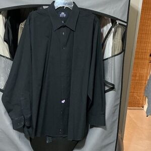 Stafford Classic Black Button-Up Shirt